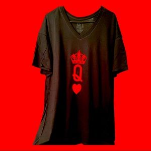 Black V-neck T-shirt